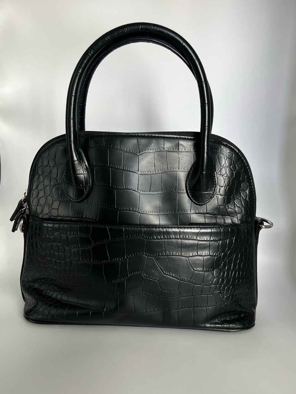 Classic Black Croc-Embossed Danier Leather Bag